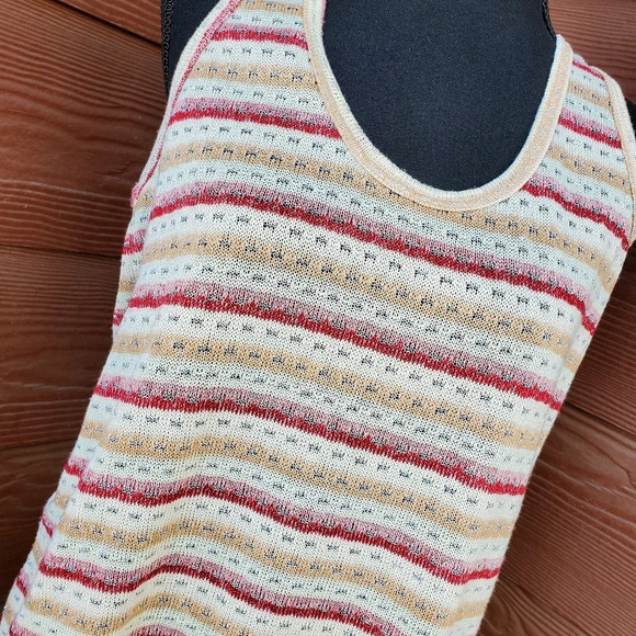 umgee shimmery striped knit tank top women's size large - Picture 5 of 11